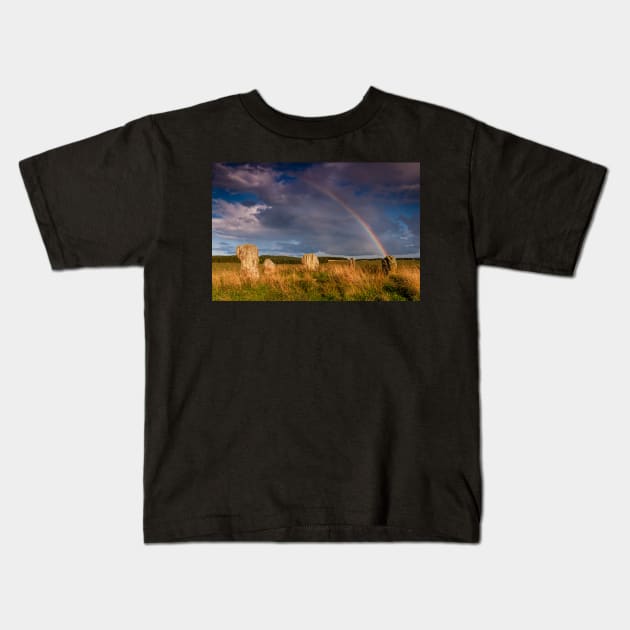 Duddo Stone Circle Kids T-Shirt by davehudspeth